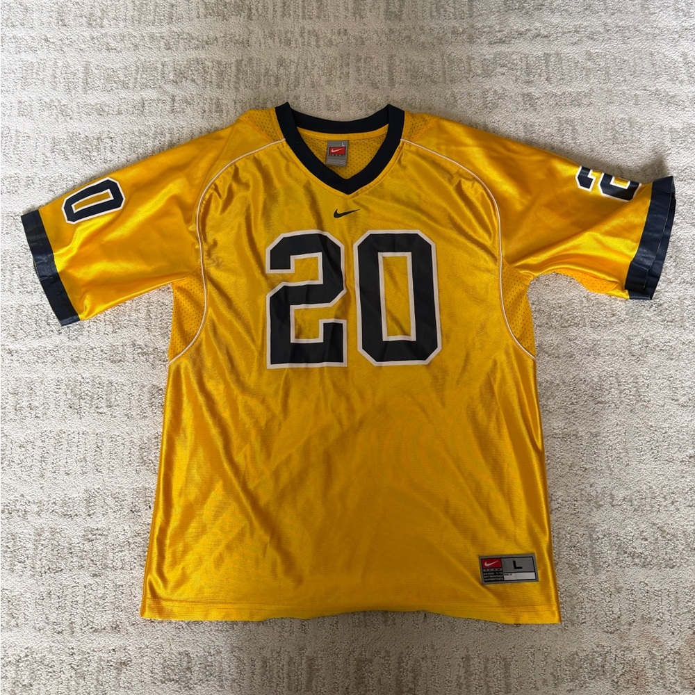 Nike Yellow and Black #20 Football Jersey